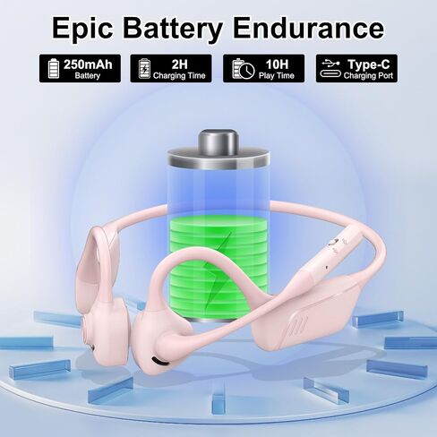 LK02 Open Ear Bluetooth Headphones with Microphone, Noise Cancelling Wireless Headset with Mute Button, Supports aptX/aptX-LL/aptX-HD, Designed for Meeting, Home Office,Driving(Not Bone Conduction) in Saudi Arabia