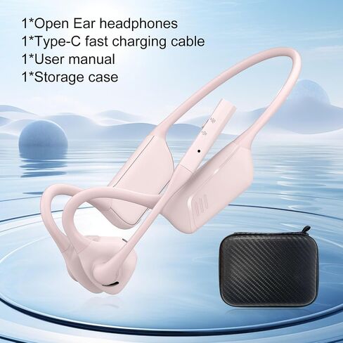 LK02 Open Ear Bluetooth Headphones with Microphone, Noise Cancelling Wireless Headset with Mute Button, Supports aptX/aptX-LL/aptX-HD, Designed for Meeting, Home Office,Driving(Not Bone Conduction) in Saudi Arabia