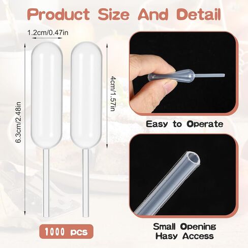 1000 Pcs Cupcake Pipettes Clear 4 ml Plastic Transfer Tubes Liquid Dropper Pipettes Small Disposable Dropper for Cupcakes Chocolate Dessert Ice Cream in Saudi Arabia