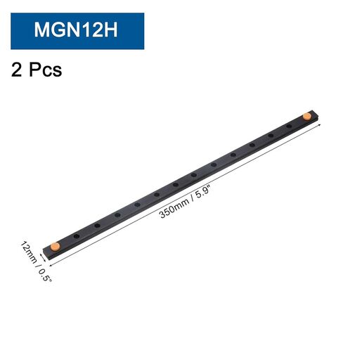 uxcell 2 Pcs MGN12 350mm Bearing Steel Linear Guide Rail Miniature Linear Sliding Guideway Fit MGN12H Sliding Carriage Block in DIY 3D Printers and CNC Machine in Saudi Arabia