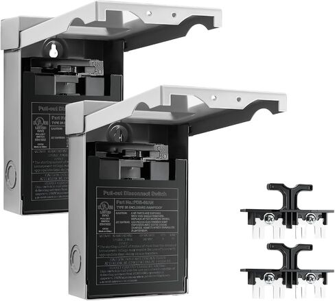 Pack of 2 60 Amp AC Disconnect Switch Outdoor 120/240VAC Pull Out Switch Waterproof Metal Box for Air Conditioning Non-Fused in Saudi Arabia