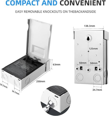 Pack of 2 60 Amp AC Disconnect Switch Outdoor 120/240VAC Pull Out Switch Waterproof Metal Box for Air Conditioning Non-Fused in Saudi Arabia