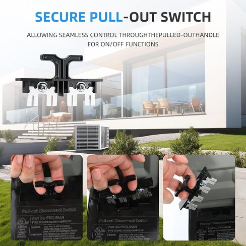 Pack of 2 60 Amp AC Disconnect Switch Outdoor 120/240VAC Pull Out Switch Waterproof Metal Box for Air Conditioning Non-Fused in Saudi Arabia
