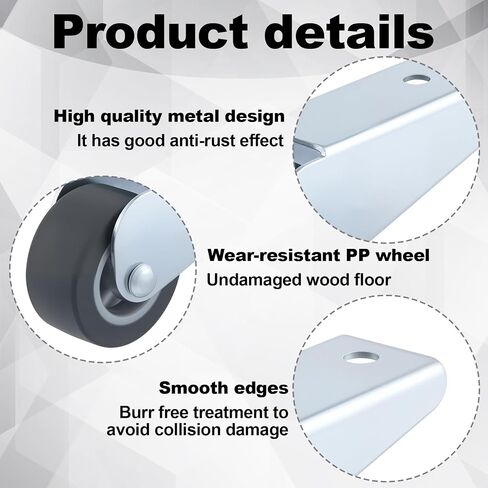 1 Pcs Gate Caster Wheels Replacement, Rubber Rolling Swivel Casters, Non-Slip Pulley Directional Wheel for Garden, Gate, Fence, Tables, Sofa, Furniture (1.6") in Kuwait
