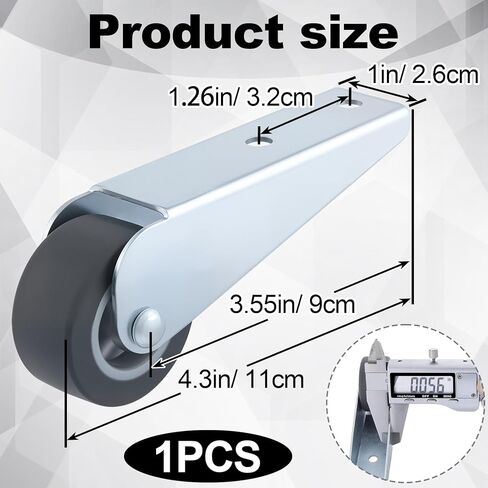 1 Pcs Gate Caster Wheels Replacement, Rubber Rolling Swivel Casters, Non-Slip Pulley Directional Wheel for Garden, Gate, Fence, Tables, Sofa, Furniture (1.6") in Kuwait