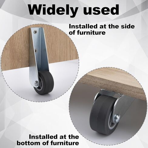 1 Pcs Gate Caster Wheels Replacement, Rubber Rolling Swivel Casters, Non-Slip Pulley Directional Wheel for Garden, Gate, Fence, Tables, Sofa, Furniture (1.6") in Kuwait