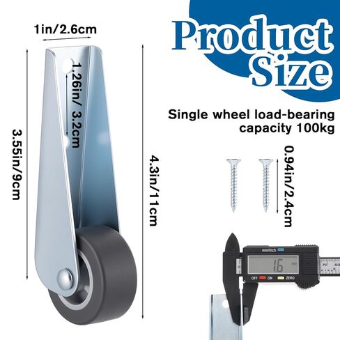 عجلات بوابة للبوابة الخشبية ، 1 PCS 1.6 بوصة البوابة البوابة البوابة البديلة المضادة للاحتكاك عجلة الاتجاه المتداول للمطاط للحديقة الخارج in Kuwait