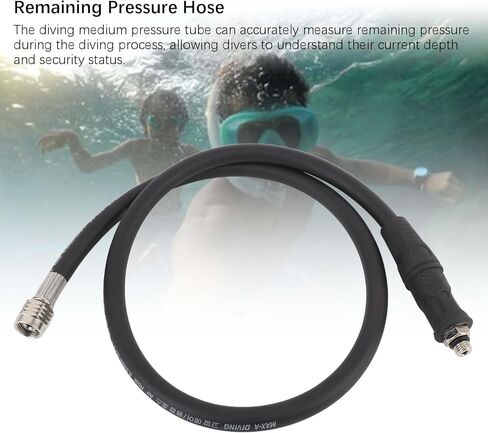Diving Medium Pressure Hose Compatible with SPG and Pressure Sensors PVC Aluminum Alloy Regulator Hose 90cm 35.4in in Kuwait