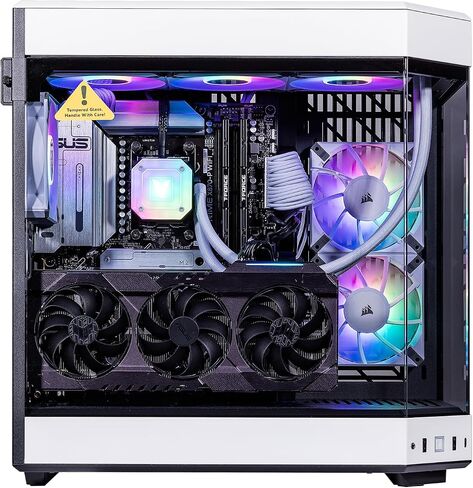 Velztorm Praetix Gaming Desktop PC (Geforce RTX 5080 16GB GDDR7 (Beats 4090) ، Intel I9-14900K تصل إلى 6.0 جيجا هرتز ، 64 جيجا بايت DDR5 ، 2TB PCIE NVME SSD + 6TB HDD ، 6 RGB ، 360MM AIO ، in Kuwait