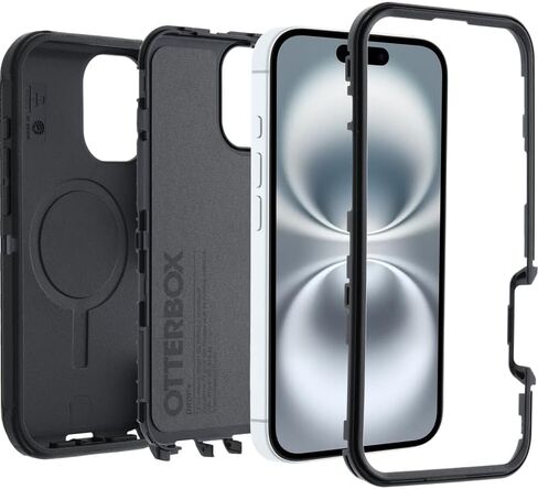 Otterbox Apple iPhone 16 Defender Series Case - عبوة غير متزايدة (أسود) in Saudi Arabia