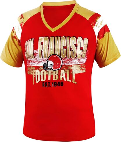 Womens Football Fans V Neck City Raglan T-Shirts in Saudi Arabia