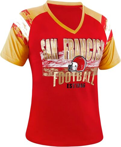 Womens Football Fans V Neck City Raglan T-Shirts in Saudi Arabia