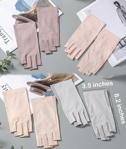 Women Driving Gloves UV-Sun-Protection- Summer Outdoor UPF 50+ Breathable Cycling Gloves Touchscreen Half-Finger Gloves in Kuwait