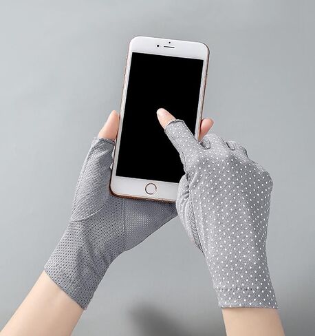 Women Driving Gloves UV-Sun-Protection- Summer Outdoor UPF 50+ Breathable Cycling Gloves Touchscreen Half-Finger Gloves in Kuwait