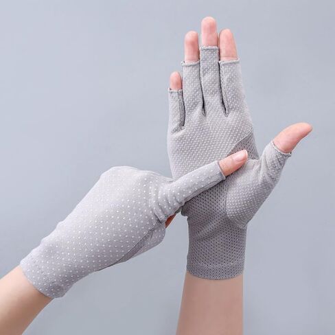 Women Driving Gloves UV-Sun-Protection- Summer Outdoor UPF 50+ Breathable Cycling Gloves Touchscreen Half-Finger Gloves in Kuwait