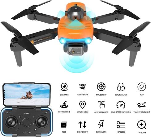 Heavily Upgraded Brushless GPS Folding Drone 6K Cinematic Pixels, 5G HD Mapping, 1000m Ultra Long Remote Control Distance, 56 Minutes Long Endurance. Suitable for adults in Kuwait