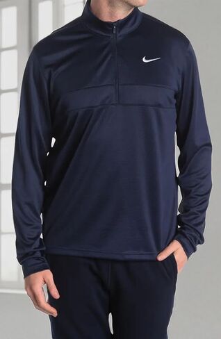 Nike Men's Essential Dri-FIT Half-Zip Golf Pullover, Obsidian/White, Small in Saudi Arabia