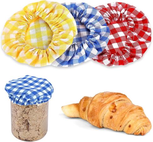 3 PCS SOURDOUGH JAR COVER ALDABLE مرنة ملونة بلود مصنوعة يدويًا مصنوعة يدويًا أغطية القماش سلة سلة سلة للحفاظ in Saudi Arabia