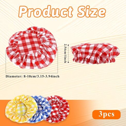 3 PCS SOURDOUGH JAR COVER ALDABLE مرنة ملونة بلود مصنوعة يدويًا مصنوعة يدويًا أغطية القماش سلة سلة سلة للحفاظ in Saudi Arabia