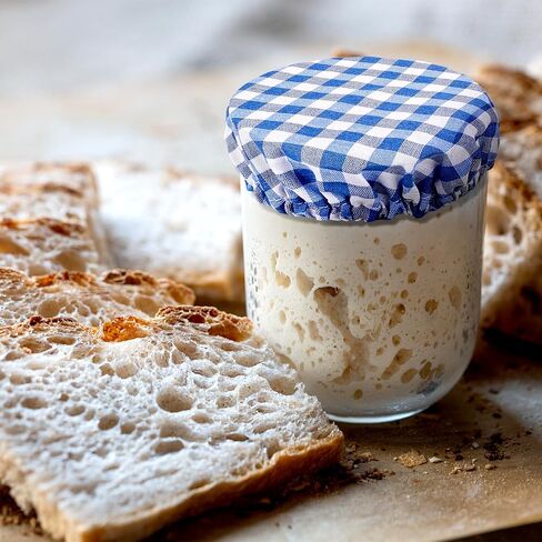 3 PCS SOURDOUGH JAR COVER ALDABLE مرنة ملونة بلود مصنوعة يدويًا مصنوعة يدويًا أغطية القماش سلة سلة سلة للحفاظ in Saudi Arabia