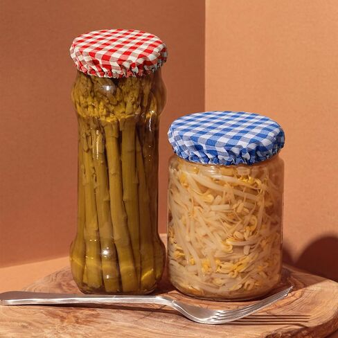 3 PCS SOURDOUGH JAR COVER ALDABLE مرنة ملونة بلود مصنوعة يدويًا مصنوعة يدويًا أغطية القماش سلة سلة سلة للحفاظ in Saudi Arabia