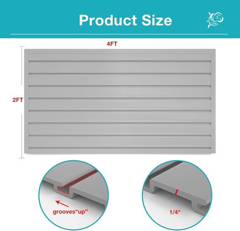 NeatiEase Slatwall Panel Wall Storage Systems, 4 x 8ft Slat Wall Paneling Garage Wall Organizer, Heavy Duty Wall Mounted PVC Wall Rack (Black) in Kuwait