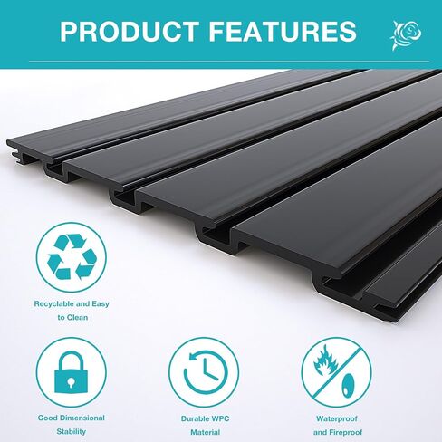 NeatiEase Slatwall Panel Wall Storage Systems, 4 x 8ft Slat Wall Paneling Garage Wall Organizer, Heavy Duty Wall Mounted PVC Wall Rack (Black) in Kuwait