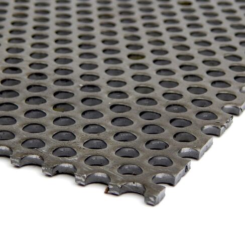 OnlineMetals A36 Carbon Steel Perforated Sheet, Unpolished (Mill) Finish, Hot Rolled, Staggered 0.375" Holes, ASTM A36, 0.12" Thickness, 11 Gauge, 12" Width, 36" Length, 0.5625" Center to Center in Kuwait