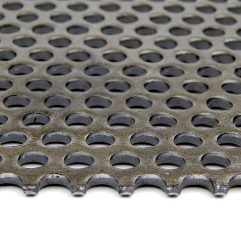 OnlineMetals A36 Carbon Steel Perforated Sheet, Unpolished (Mill) Finish, Hot Rolled, Staggered 0.375" Holes, ASTM A36, 0.12" Thickness, 11 Gauge, 12" Width, 36" Length, 0.5625" Center to Center in Kuwait