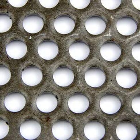 OnlineMetals A36 Carbon Steel Perforated Sheet, Unpolished (Mill) Finish, Hot Rolled, Staggered 0.375" Holes, ASTM A36, 0.12" Thickness, 11 Gauge, 12" Width, 36" Length, 0.5625" Center to Center in Kuwait