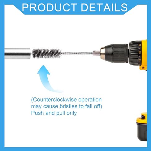 4pcs Brass Wire Brushes & 4pcs Stainless Steel Bore Brush, Twisted Wire Cleaning Tools with 1/4" Hex Shank for Power Drill Impact Driver & Tube Cleaning, 3/8'' 1/2'' 3/4'' 7/8'' Diameter in Saudi Arabia