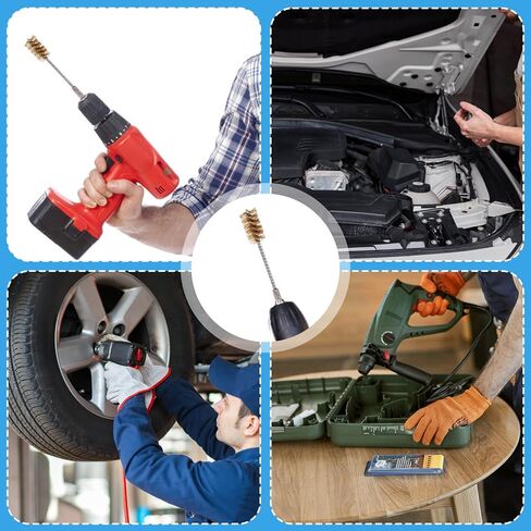 4pcs Brass Wire Brushes & 4pcs Stainless Steel Bore Brush, Twisted Wire Cleaning Tools with 1/4" Hex Shank for Power Drill Impact Driver & Tube Cleaning, 3/8'' 1/2'' 3/4'' 7/8'' Diameter in Saudi Arabia