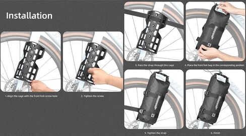 Rhinowalk Bike Front Fork Bag Waterproof Bicycle Pannier Bag 4L Rack Pouch for Mountain Bike E-Scooter Long Distance Riding Package Cycling Accessories (Black, 1pc) in Saudi Arabia