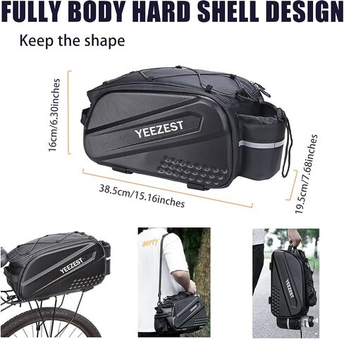 Bike Bag for Bicycle Rear Rack – 10L Hard Shell Waterproof E-Bike Rack Bag with Reflective Strip for Cycling, Commuting, Outdoor Travel, Grocery Runs, and Day Trips in Saudi Arabia
