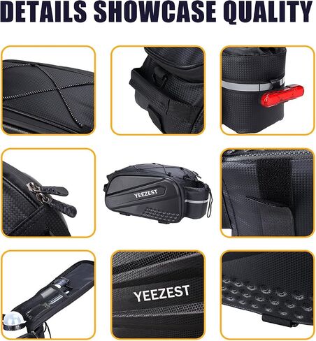Bike Bag for Bicycle Rear Rack – 10L Hard Shell Waterproof E-Bike Rack Bag with Reflective Strip for Cycling, Commuting, Outdoor Travel, Grocery Runs, and Day Trips in Saudi Arabia
