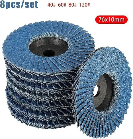 8pcs 3 بوصة 40/60/80/120 أقراص رفرف مسطحة الحصبة 75 ملم عجلات طحن الخشب قطع المعادن لطاحنة الزاوية in Saudi Arabia