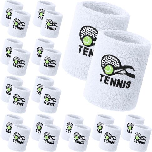 BEMEMO 20 Pack Tennis عرق الأسهم معصم معصم معصم العرق الرياضي للقطن المطرز المطرز غير القابل للانزلاق Terry Cloth in Kuwait