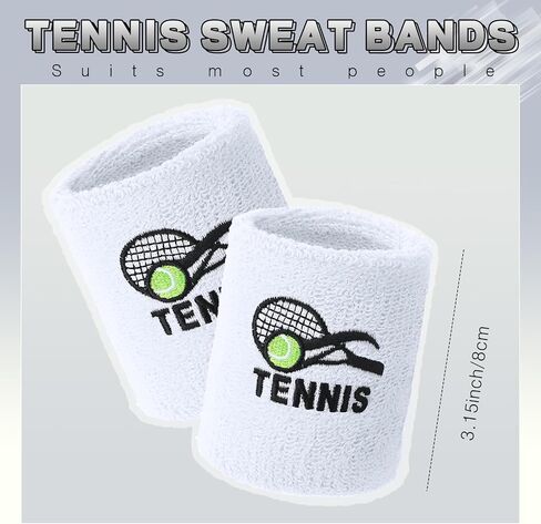 BEMEMO 20 Pack Tennis عرق الأسهم معصم معصم معصم العرق الرياضي للقطن المطرز المطرز غير القابل للانزلاق Terry Cloth in Kuwait