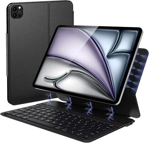 حافظة iPad 11th (A16، 2025)/10th Gen مع لوحة مفاتيح، غطاء لوحة مفاتيح بلوتوث لاسلكي مغناطيسي قابل للفصل لجهاز iPad 10.9 بوصة (2022)، حماية قوية للقبضة، نوم/استيقاظ ذكي، قابل لإعادة الشحن من النوع C in Kuwait