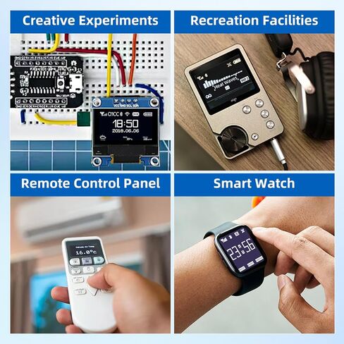 0.96 Inch OLED I2C IIC Display Module, 128x64 Pixel I2C SSD1306 OLED Screen Board Compatible with Arduino Raspberry Pi (5Pcs Blue) in Saudi Arabia