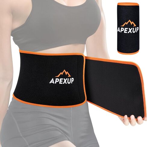 مدرب الخصر العرق Apexup للنساء والرجال ، حزام عرق حزام الخصر النيوبرين مع الدعم القطني القابل للإزالة in Kuwait