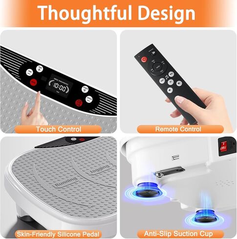 Vibration Plate Exercise Machine, Full Body Shaker Workout Vibration Plate for Lymphatic Drainage Weight Loss, Waver Vibrating Fitness Platform with Resistance Bands, Low Noise Home Fitness for Adults in Saudi Arabia