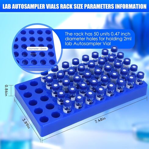 Blue Lab Autosampler Vial Holder HPLC Vials Storage Rack for 2ml HPLC Sample Bottles in Kuwait