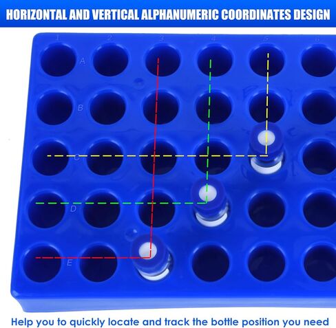Blue Lab Autosampler Vial Holder HPLC Vials Storage Rack for 2ml HPLC Sample Bottles in Kuwait