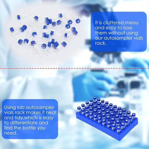 Blue Lab Autosampler Vial Holder HPLC Vials Storage Rack for 2ml HPLC Sample Bottles in Kuwait