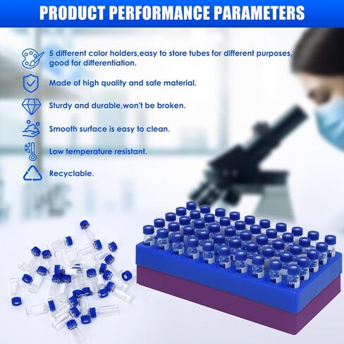 Blue Lab Autosampler Vial Holder HPLC Vials Storage Rack for 2ml HPLC Sample Bottles in Kuwait