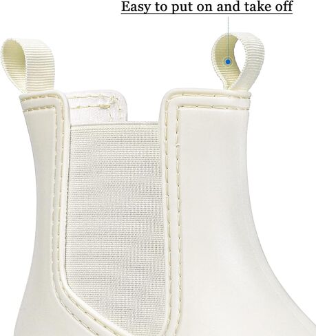Dksuko Women's Rain Short Boots Rubber Rubber Boots Boots Slip Slip على الكاحل تشيلسي بوت أزياء حذاء المطر المعزول للعمل في الهواء الطلق سميكة (8 ب (م) الولايات المتحدة ، الأخضر الفلوري A) in Kuwait