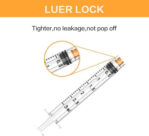 100 حزمة ، محاقن 3 مل مع الإبرة ، 25GA 1.0 بوصة ، محاقن مختبر يمكن التخلص منها مع قفل luer ، مغلق بشكل فردي ، للمختبرات العلمية ، تغذية الحيوانات الصغيرة ، قياس السائل ، قضيب. in Saudi Arabia