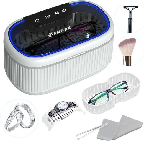 Ultrasonic Jewelry Cleaner 45KHz – 550ml Digital Sonic Cleaner with 5 Timers, 3 Power Levels, LED Light, Degas – Professional Cleaning Machine for Rings, Glasses, Retainers, Dentures & Watches in Saudi Arabia