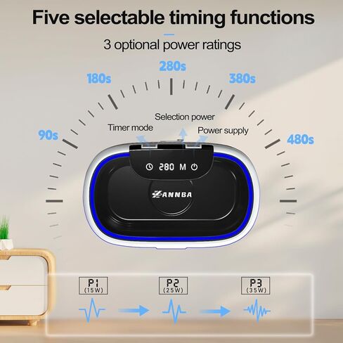 Ultrasonic Jewelry Cleaner 45KHz – 550ml Digital Sonic Cleaner with 5 Timers, 3 Power Levels, LED Light, Degas – Professional Cleaning Machine for Rings, Glasses, Retainers, Dentures & Watches in Saudi Arabia